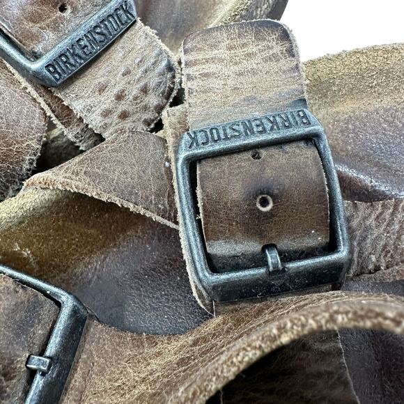 Birkenstock Temara Sandals Leather Buckle Flat Brown Size 41 US 10 10.5 - Picture 3 of 14